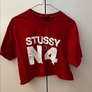 Stussy Red Tee with White Logo